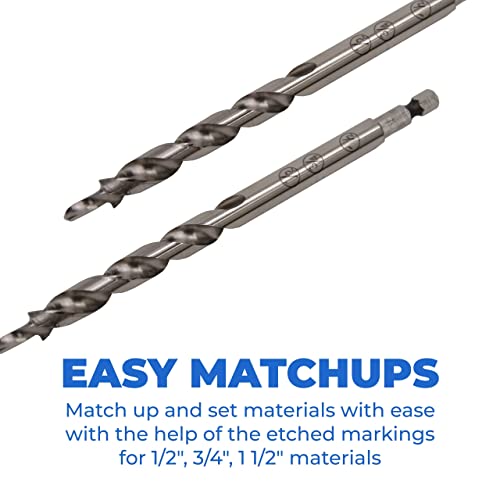 Kreg Easy-Set Pocket-Hole Drill Bit, Woodworking Drill Bit, KPHA300, 2 Pcs