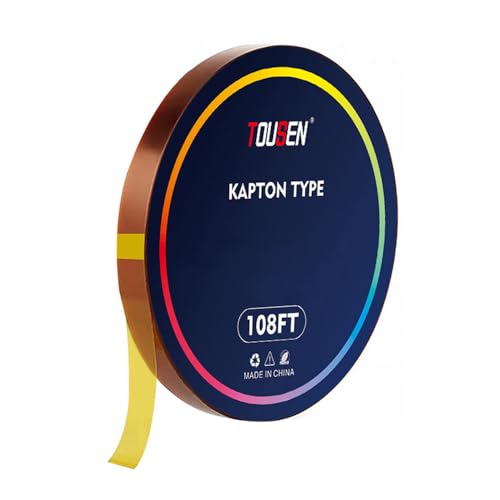 High Temperature Tape Insulation Heat Tape for Heat Press Heat Transfer Tape with Silicone Adhesive for Masking, Soldering, SMT, Electronics & Cable Wrapping 10mm × 115FT ×1ROLL - size: 10mm × 115FT × 1ROLL