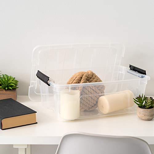 IRIS USA 6-Pack 13 Quart Storage Bins with Lids, Clear - color: Clear, size: 13 Qt, style: 6 Pack