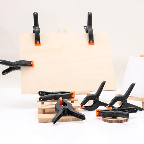 10 Pack 6 inch Plastic Spring Clamps, Black Heavy Duty Clips - size: 6in-10P