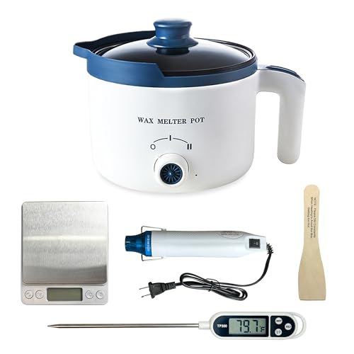 Wax Melting Pot Kit with Digital Scale(No Battery), Heat Gun, Thermometer - size: Wax Melting Pot Kit 4pcs