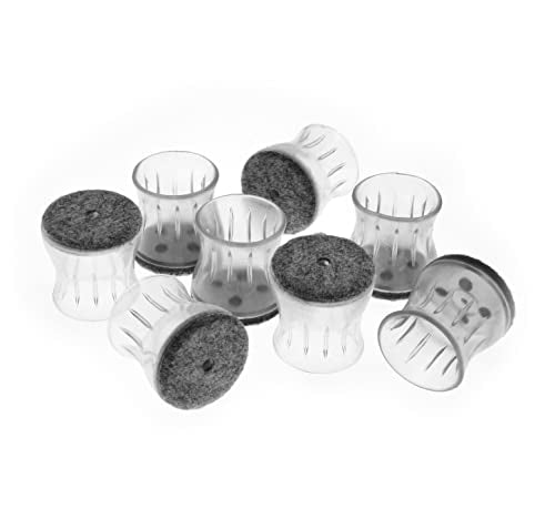 Slipstick GorillaFelt Chair Leg Floor Protectors for Hardwood Floors, Clear Sleeve Felt Pads for Furniture That Stay On, Fits Round & Square Legs, Includes 8 Premium Transparent Chair Socks, CB184 - size: 7/8 Inch - 1-1/8 Inch Sleeve 8 Pack