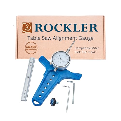 Rockler Table Saw Alignment Gauge with Precision Dial Indicator Tool
