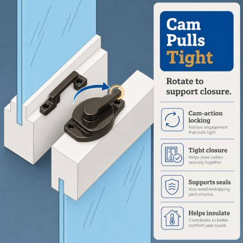 Prime-Line Sash Lock F 2763 2-1/16 In., Diecast Bronze Baked-On Enamel Double Hung Window Lock (Single Pack) - color: Bronze
