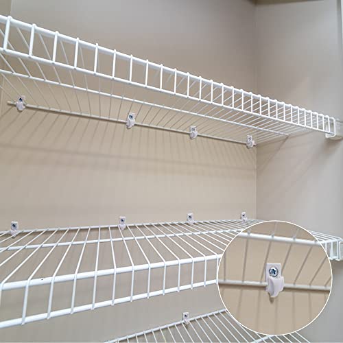 60 Pcs White Down Wall Clips, Wire Shelf Brackets Closet Support Brackets - color: 60 PCS