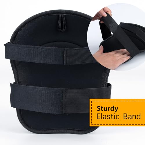 Heavy Duty Knee Pads, Professional Work Gear for Man, Black Fabric, Adjustable Straps