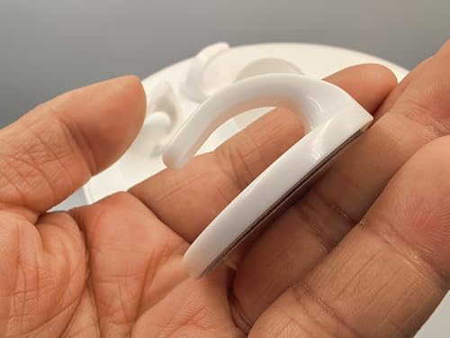 lightstar 6 Pcs Adhesive Plastic Hooks - Small Wall Hooks for Hanging, Drill-Free, Seamless - Kitchen Bathroom - 44 * 44 * 25 mm, White (for 2.5 LB) - color: For 2.5 LB