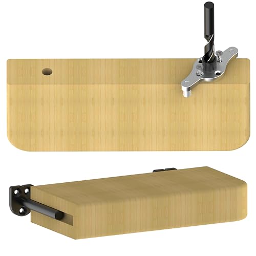 Floating Shelf Bracket Dowel Jig Kit - 1/2 Inch Drill Bit Included - Self-Centering Drill Guide for Hidden Shelf Brackets - DIY Woodworking Tool for Invisible Shelves and Mantels