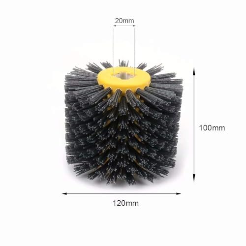 SIGNI Abrasive Nylon Drawing Wheel Drum Burnishing Polishing Brush for wooden furniture floor polishing 120X100mm 600 Grit 1pack - size: 600 Grit, Black