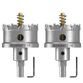 2-Pack 2-1/8" TCT Hole Saws for Hard Metal, Heavy Duty 54mm Tungsten Carbide Tipped Hole Cutters Set with Spring-Loaded Pilot Drill Bits for Stainless Steel, Metal, Iron, and Plastic. - size: 2-1/8" (55mm) X 2Pcs