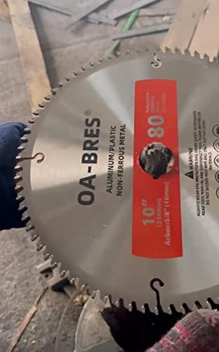 10 Inch 80T Aluminum Non-Ferrous Metal Saw Blade with 5/8-Inch Arbor, Upgrade TCG Grind - size: 10 Inch 80T