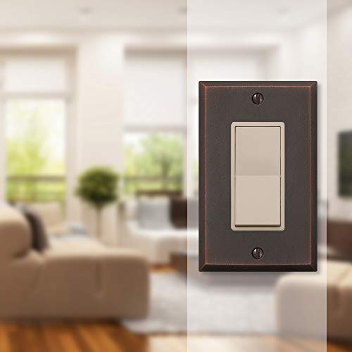 Amerelle Manhattan Single Rocker Cast Metal Wallplate in Aged Bronze - size: 1 Rocker