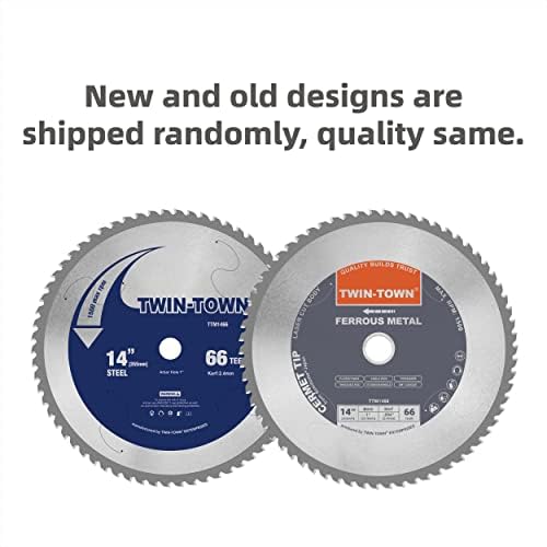 TWIN-TOWN 14-Inch 66 Teeth Dry Cut Mlid Steel and Ferrous Metal Cermet Saw Blade with 1-Inch Arbor - size: 14" 66T thick steel