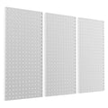 Pegboard Smith Metal Pegboard Panels 12" x 24", 3 Pack Grey Wall Mounted Tool Organizer Boards, Heavy Duty Tool Storage Peg Board for Garage, Workbench, Office, Fits 1/4" Peg Hooks - style: 3 Pack Grey Panels