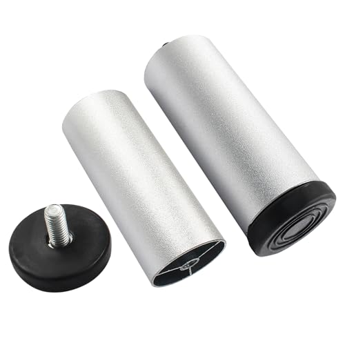 Murtenze 4 Inch Metal Furniture Legs, Silver, 4 PCS - color: Silver, size: 4 inch