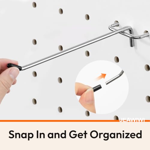 JEAWIWI 30 Pcs Metal Pegboard Hooks, 8 Inch Fit 1/5 in Peg Board - size: 8in 30pcs