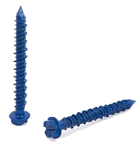 CONFAST 3/16" x 2-1/4" Hex Head Concrete Screw Anchor with Drill Bit for Anchoring to Masonry, Block or Brick (100 per Box) - size: 3/16" x 2-1/4"