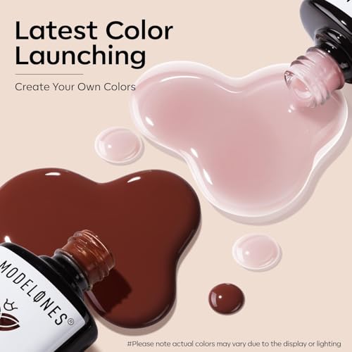 modelones Brown Gel Nail Polish Set 2 Pcs 15 ML Nude Brown - color: A2-Nude Essence