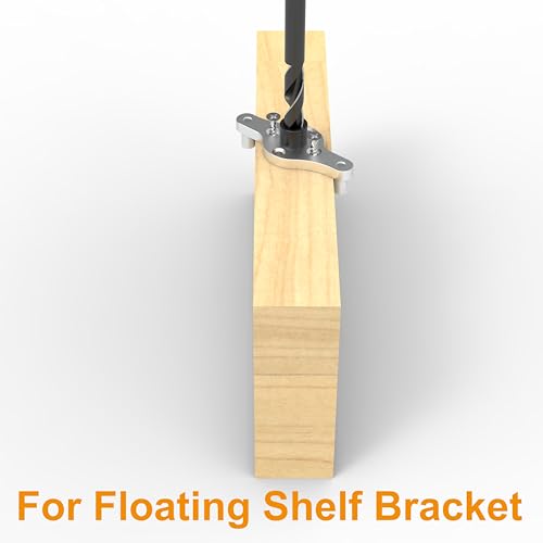 Floating Shelf Bracket Dowel Jig Kit - 1/2 Inch Drill Bit Included - Self-Centering Drill Guide for Hidden Shelf Brackets - DIY Woodworking Tool for Invisible Shelves and Mantels