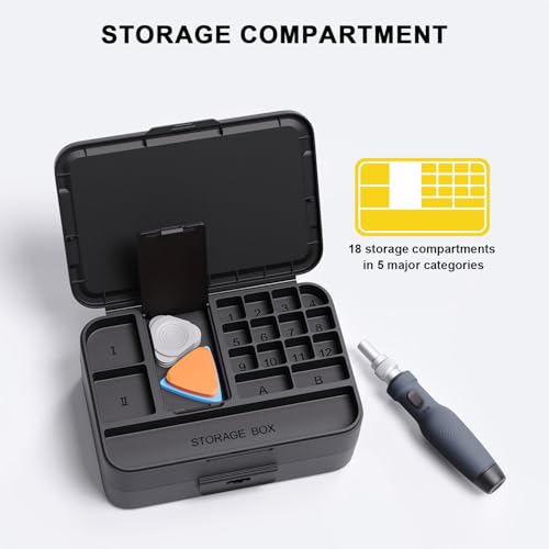 Mini Precision Screwdriver Set with Color-coded Identification, 132 in 1 Micro Magnetic Repair Tool Kits with Storage Box, 108 Bits,Small Manual Screw Driver Toolkits for iPhone/Mac/iPad/Table - color: Black
