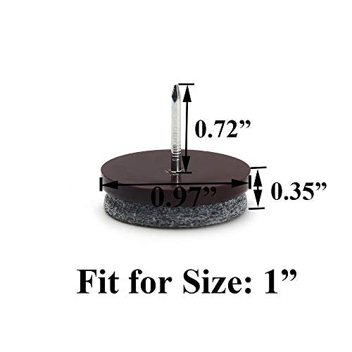 Nail on Felt Pads Furnigear Furniture Pads Nail- Floor Protectors for Furniture Legs 24Pack Chair Felt Pads for Hardwood Floors (1" (Gray)) - size: 1" (Round, Gray)