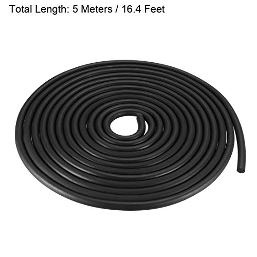 uxcell Foam Rubber Seal Weather Strip 8mm Diameter 5 Meters Long Black - size: 8mm x5m