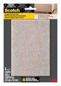 Scotch Felt Pads, 4 Pads, Rectangular, Beige, 4 in x 6 in - color: Beige, style: 4 Pads Standard Packaging