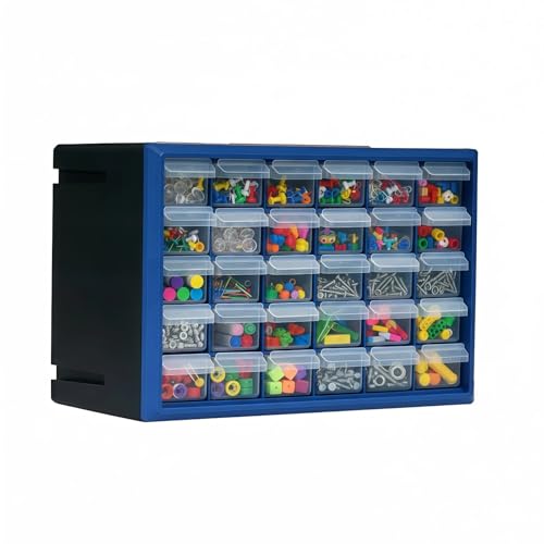 Northsky 30-Drawer Small Parts Cabinet, Stackable, Clear, 14.17 × 7.09 × 9.45 in 30 * Clear - size: 30 Drawer & Clear
