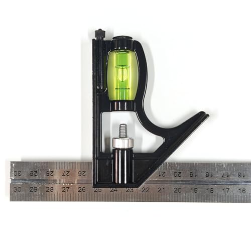 12-Inch Combination Square, Multi-Function Tool with Stainless Steel Blade and Bubble Level, Precision Marking for 45/90 Degrees, Ideal for Carpenters and Woodworking