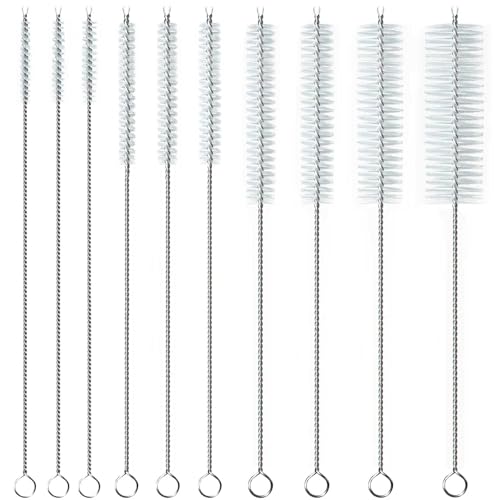 Straw Cleaner Brush, Reusable Metal Handles Straw Cleaning Brush Extra Long for Mug 40, 30, 20 oz, 10mm 15mm Wide for Sippy Cup, Water Bottle and Tubes Pipe