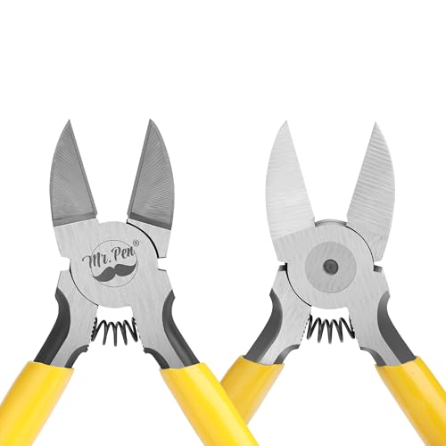 Mr. Pen- 5" Wire Cutters Bulk, 5 Pack, Precision Cutting Pliers - color: Yellow, Spring-loaded, size: 5 inch, 5 Pack