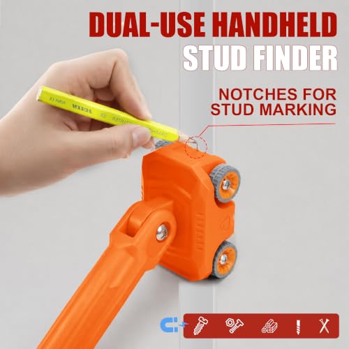 Magnetic Wire Puller, High-Strength Magnet Cable Puller with Stainless Steel Leader, 180° Pivoting Ergonomic Handle, Multi-Function Stud Finder for Electrical Wall Wiring, Comes with Sturdy Case