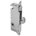 Prime-Line E 2199 Stainless Steel Mortise Lock - Adjustable, Spring-Loaded Hook Latch for Sliding Patio Doors Made of Wood, Aluminum & Vinyl, 3-11/16”, 45 Degree Keyway, Round Face (Single Pack) - style: stainless steel