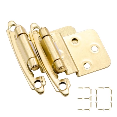 30 Pack (15 Pairs) 3/8 Inch Inset Cabinet Door Hinges Gold - color: Brass Gold, size: 30 Pack (15 Pairs)