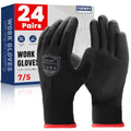 FURWEY Work Gloves, 16/32Pairs Nitrile, Seamless Nylon Knit - color: Black, size: Large