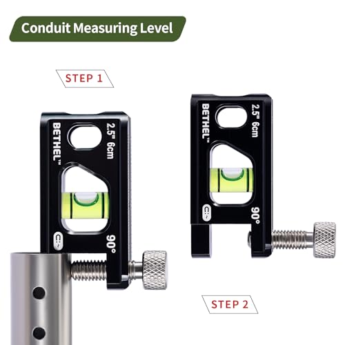 BETHEL 2.5 Inch Magnetic Torpedo Level Aluminum Alloy Pocket Conduit Level - color: Black 2.5in