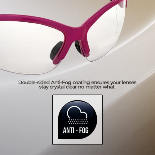 Global Vision Safety Shop Glasses - color: Pink Frame/Clear Lens