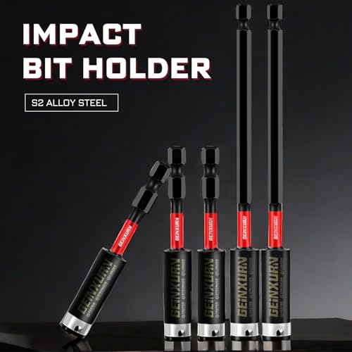 Geinxurn 1Pcs Impact Magnetic Screwdriver Bit Holders, 12Inches Extension Socket Drill Bit Holder S2 Alloy Steel Hex Shank Quick-Change Drill Bit Guide - style: 12INCHES -Bit Holder-1PCS