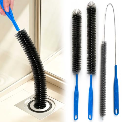 Flexible Cleaning Tool,Bendable Sewer Drain Brush, Long Pipe Cleaner for Home Kitchen Sink, Shower and Tub Hair Clogs - size: 16.5 inches