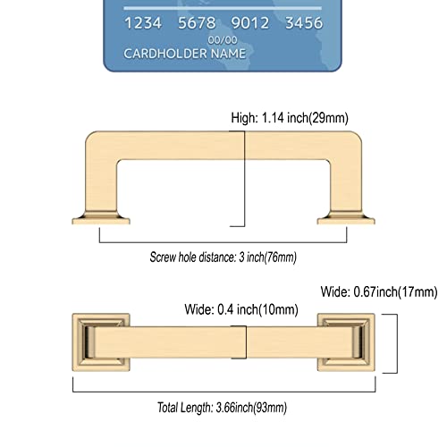 9BUILD 10 Pack 3 Inch Brushed Brass Cabinet Pulls,Kitchen Hardware - color: Brushed Brass, size: 3"/76MM Hole Center