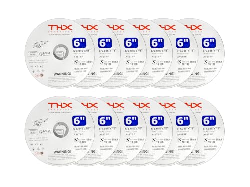 THX 6 Inch Cut Off Wheel,Long-Lasting Thin Cutting Wheel,12 Pack - size: 6" x 0.045" x 7/8"