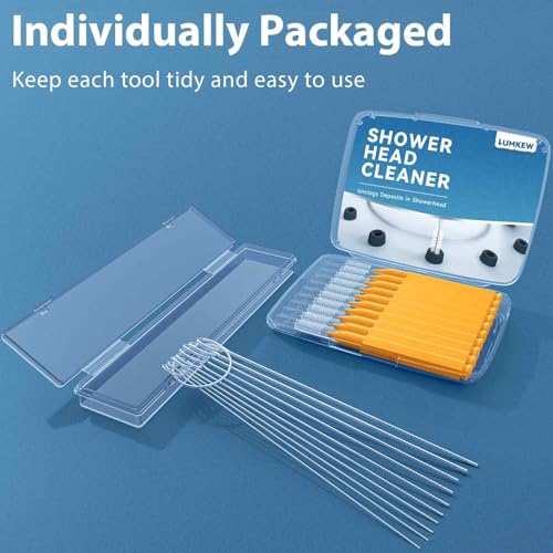 Lumkew Multiplesize Shower Head Cleaner Tool, Shower Head Cleaning Brushes Small Hole, Showerhead Cleaner Picks Unclogging Tiny Nozzle Little Gaps 3D Printer Opening, Orange