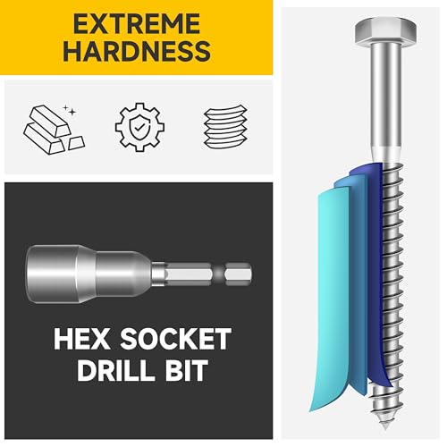 Mywish (8Sets) 1/2" x 3" Hex Head Lag Bolts, Heavy Duty Lag Screws with Washers, 304 Stainless Steel Bolts 18-8, Lag Screws Wood Screws, Partial Thread Bright Finish, 1/2 Bolt - size: 1/2 x 3" (8 set)