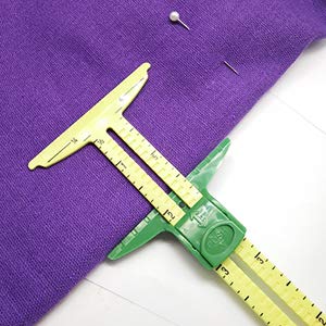 HONEYSEW 5-in-1 Sliding Gauge Measuring Sewing Ruler Tool for Sewing,Crafting, Marking Button Holes,Hem Gauge, Circle Compass, T Gauge (2pcs Sliding Guage only)
