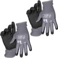 Klein Tools 60588 Work Gloves, Knit Dipped Cut Resistant ANSI A4 Nitrile Coated Gloves, HPPE Fabric, Touchscreen Capable, Medium, 2-Pair - style: Medium