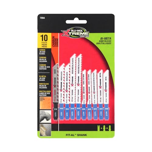 BluMol Extreme 10pc BiMetal Jigsaw Blade Set