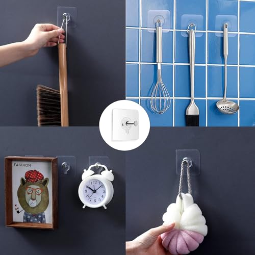 14PCS Picture Hangers Without Nails, Wall Hangers Without Nails, Adhesive Wall Hooks, to use Inside Kitchen, Bathroom, Home and Office (14mm) - size: 14PCS（14mm）