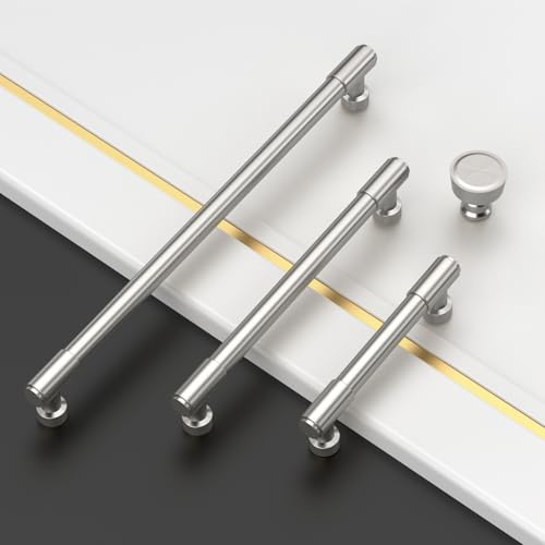 Asidrama Brushed Satin Nickel Kitchen Cabinet Pulls,3.75 Inch,10 Pack - color: Brushed Satin Nickel, size: 3.75" Hole Center