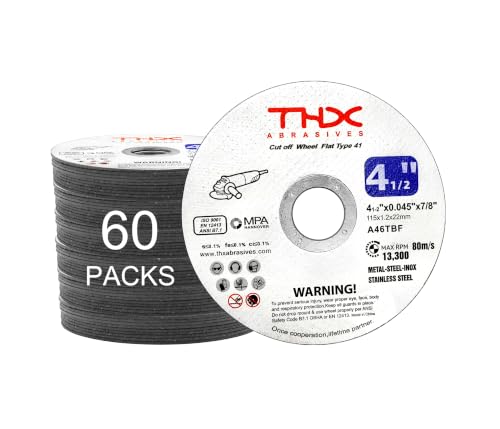 THX 4 1/2 Inch Cut Off Wheel,Long-Lasting Thin Cutting Wheel,60 Pack - size: 4-1/2" x 0.045" x 7/8"