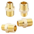 KOOTANS 1/2 NPT x 3/8 NPT Male Solid Brass Hex Nipples,4 PACK - size: 1/2 NPT x 3/8 NPT (O.D x O.D: 3/4'' x 5/8'')